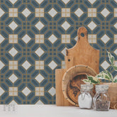 Naples Blue DIY Vinyl Self Adhesive Antiskid Flooring Tiles Sticker